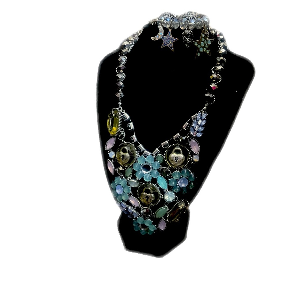 Vintage Betsy Johnson necklace, bracelet and earrings set